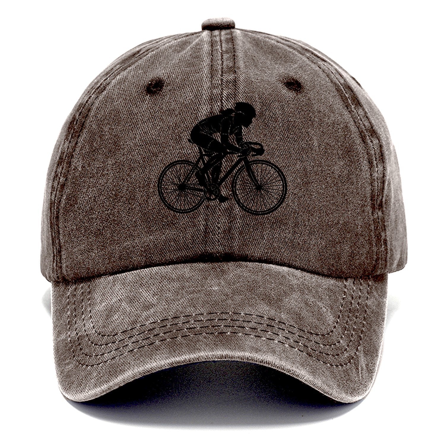 Cyclist Silhouette Classic Cap – Brown