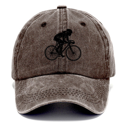 Cyclist Silhouette Classic Cap – Brown