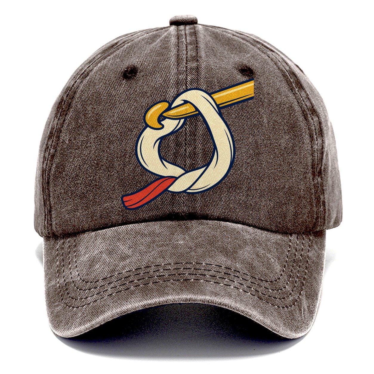 Working Loop Close Up Yarn Crafts Classic Cap – Brown