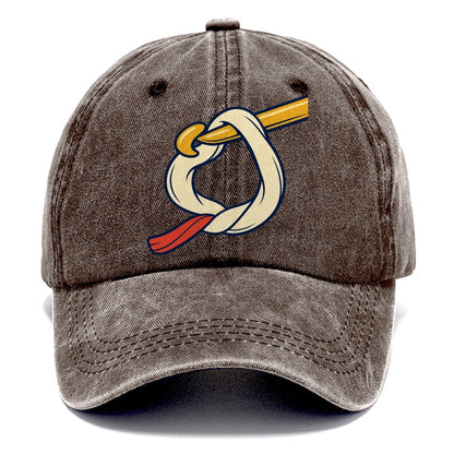 Working Loop Close Up Yarn Crafts Classic Cap – Brown