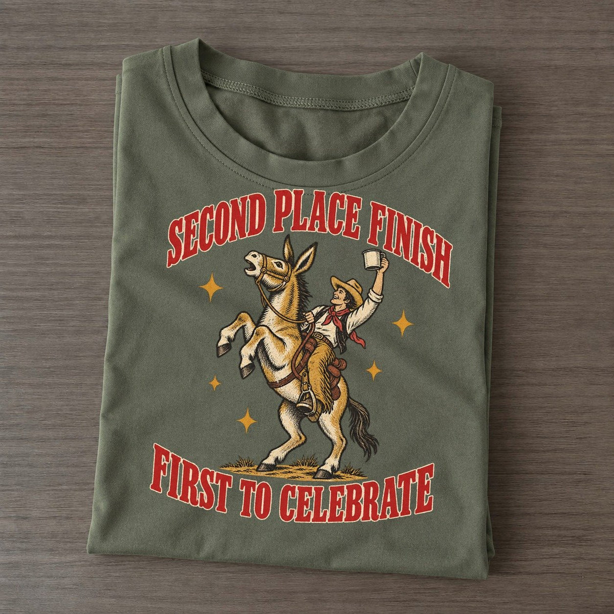 First To Celebrate Unhinged Affirmations Classic T-shirt – Army Green
