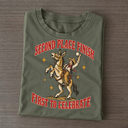 First To Celebrate Unhinged Affirmations Classic T-shirt – Army Green