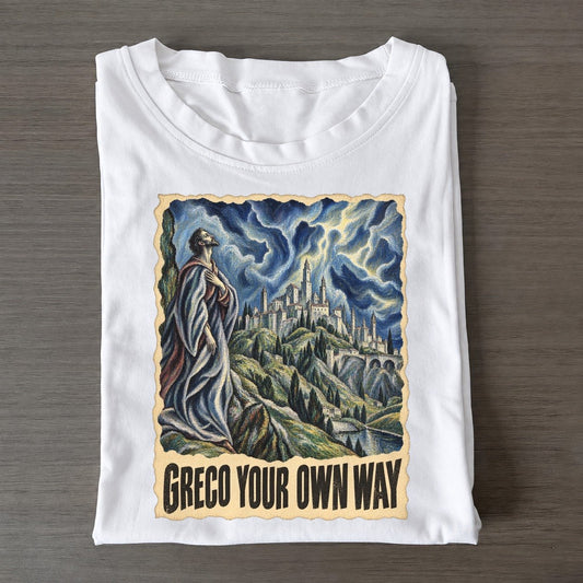 Greco Your Own Way Stormy City Art Pun Classic T-shirt – White