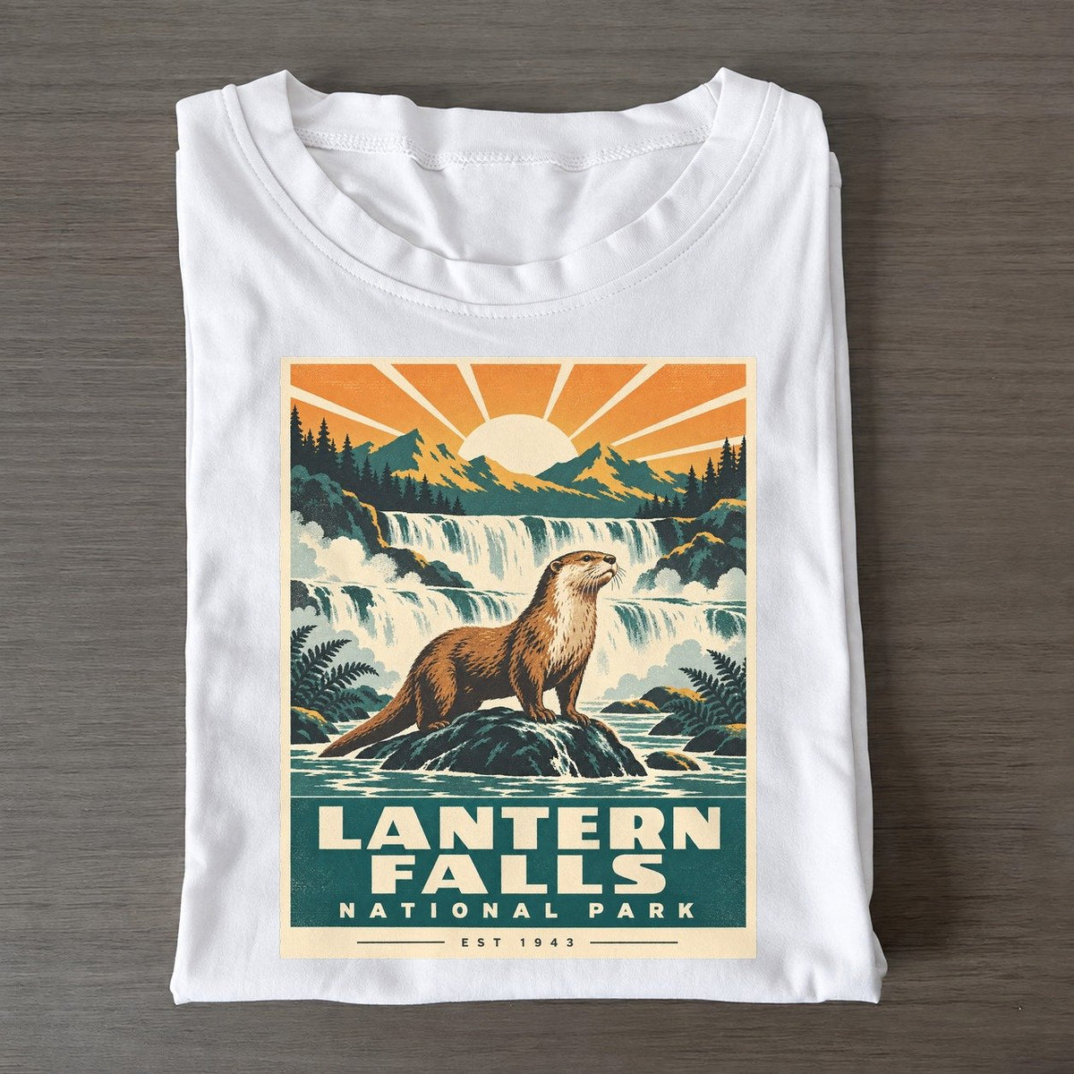 Lantern Falls Nowhere National Parks Classic T-shirt – White