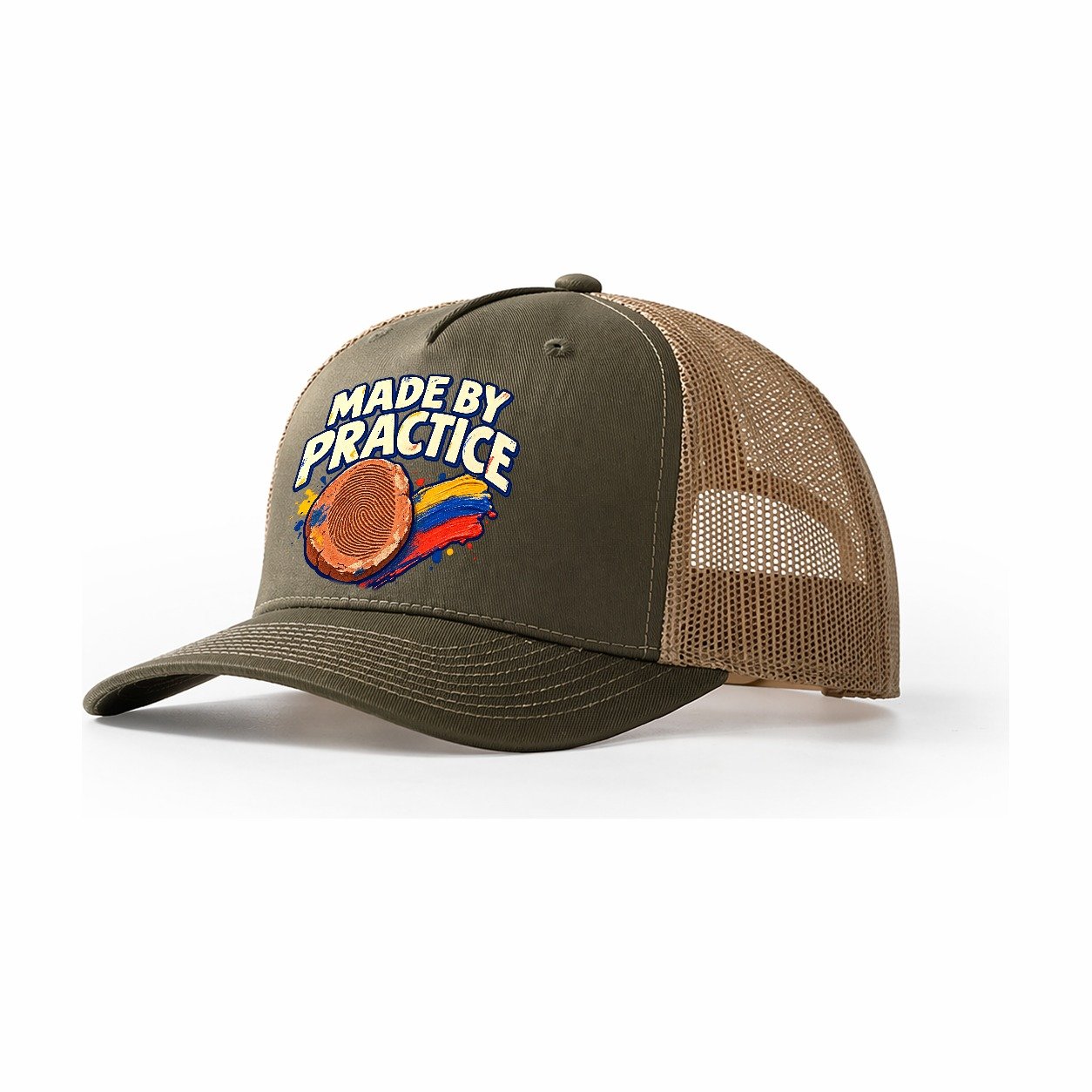 Made By Practice Clay Color Makers Trucker Hat – Olive Khaki