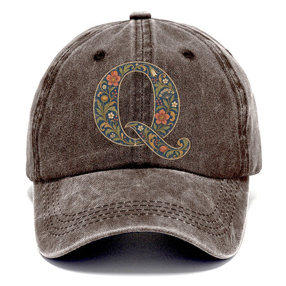 Wildflower Q Monogram Classic Cap – Brown