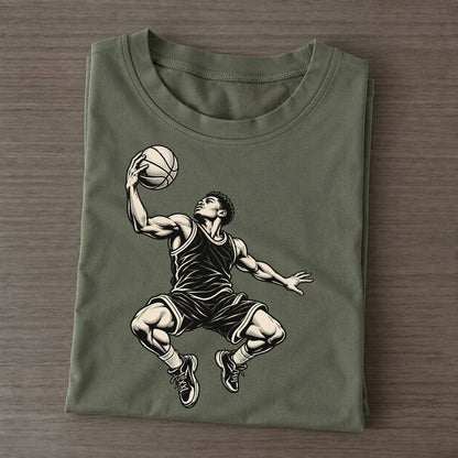 Basketball Rebound Reach Global Sports Ink Figures Classic T-shirt – Army Green