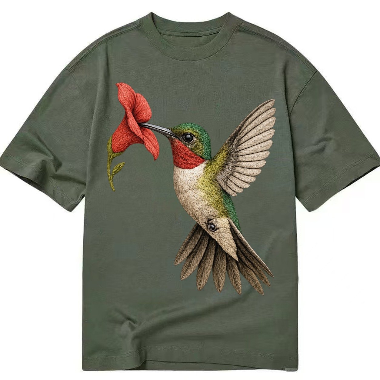 Hummingbird Harmony Classic T-shirt – Army Green