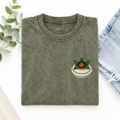 Kalash Coconut Crown Left Chest Vintage T-shirt – Army Green
