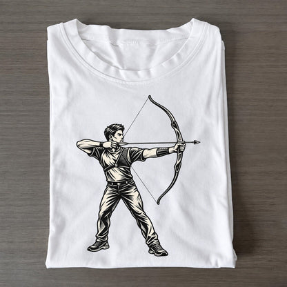 Archer Standing Full Draw Global Sports Ink Figures Classic T-shirt – White