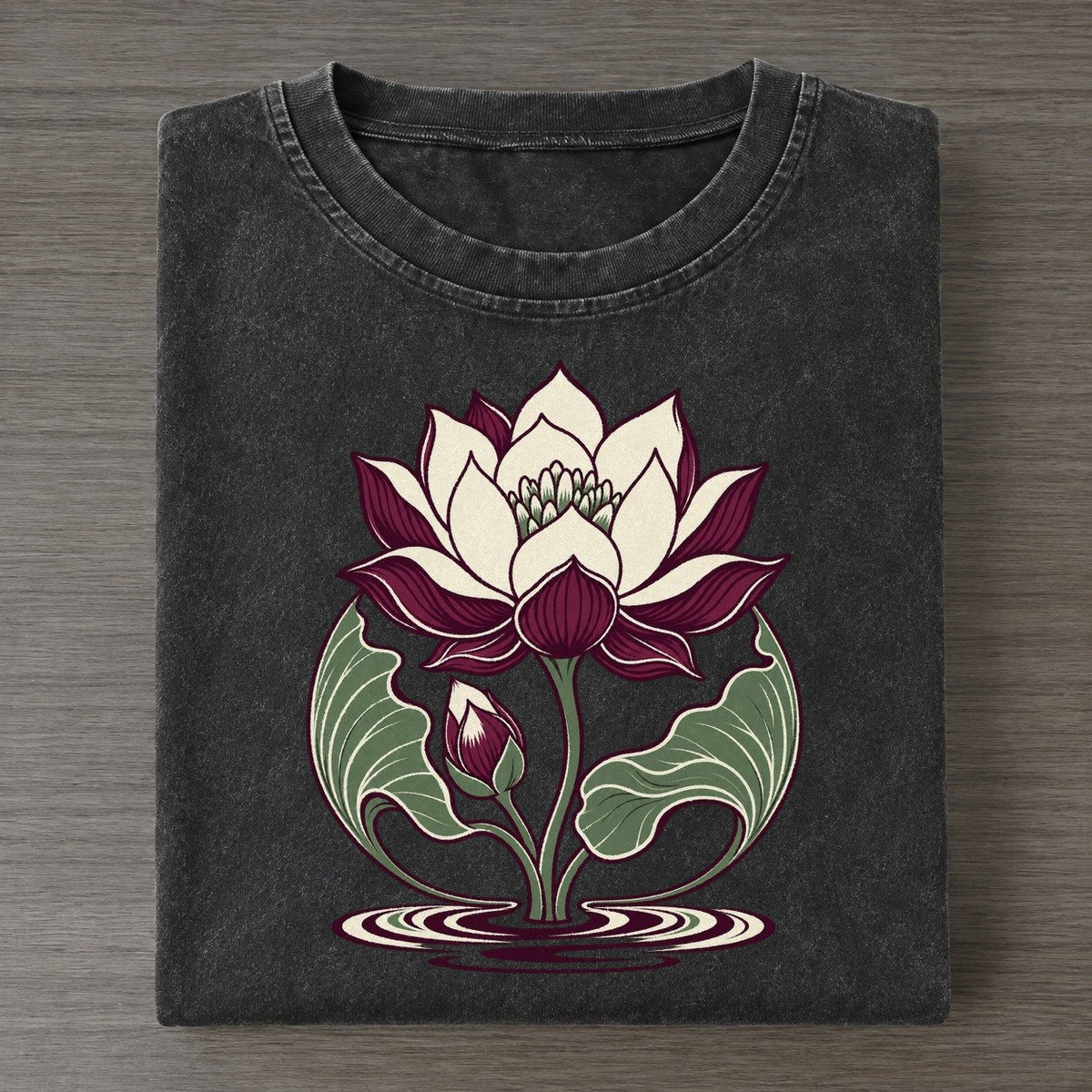 Lotus Ascending Quiet Wards Heritage Vintage T-shirt – Black