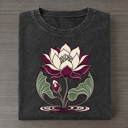 Lotus Ascending Quiet Wards Heritage Vintage T-shirt – Black