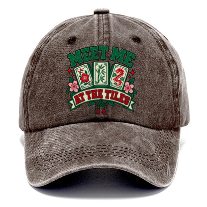 Meet Me At The Tiles Mahjong Game Night Classic Cap – Brown