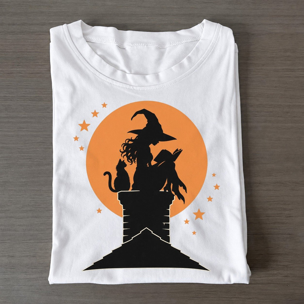 Chimney Witch Full Moon Classic T-shirt – White