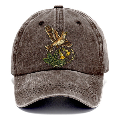 South Downs Skylark And Cowslip Uk Culture Heritage Classic Cap – Brown