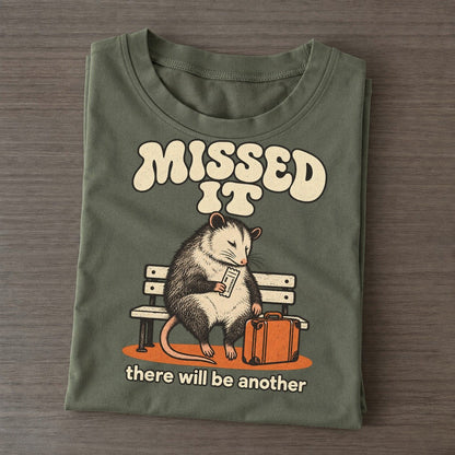 Missed It Raccoons Off Duty Classic T-shirt – Army Green
