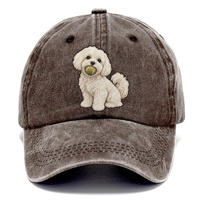 Maltese Tennis Ball Fan Favorites Classic Cap – Brown