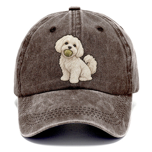 Maltese Tennis Ball Fan Favorites Classic Cap – Brown