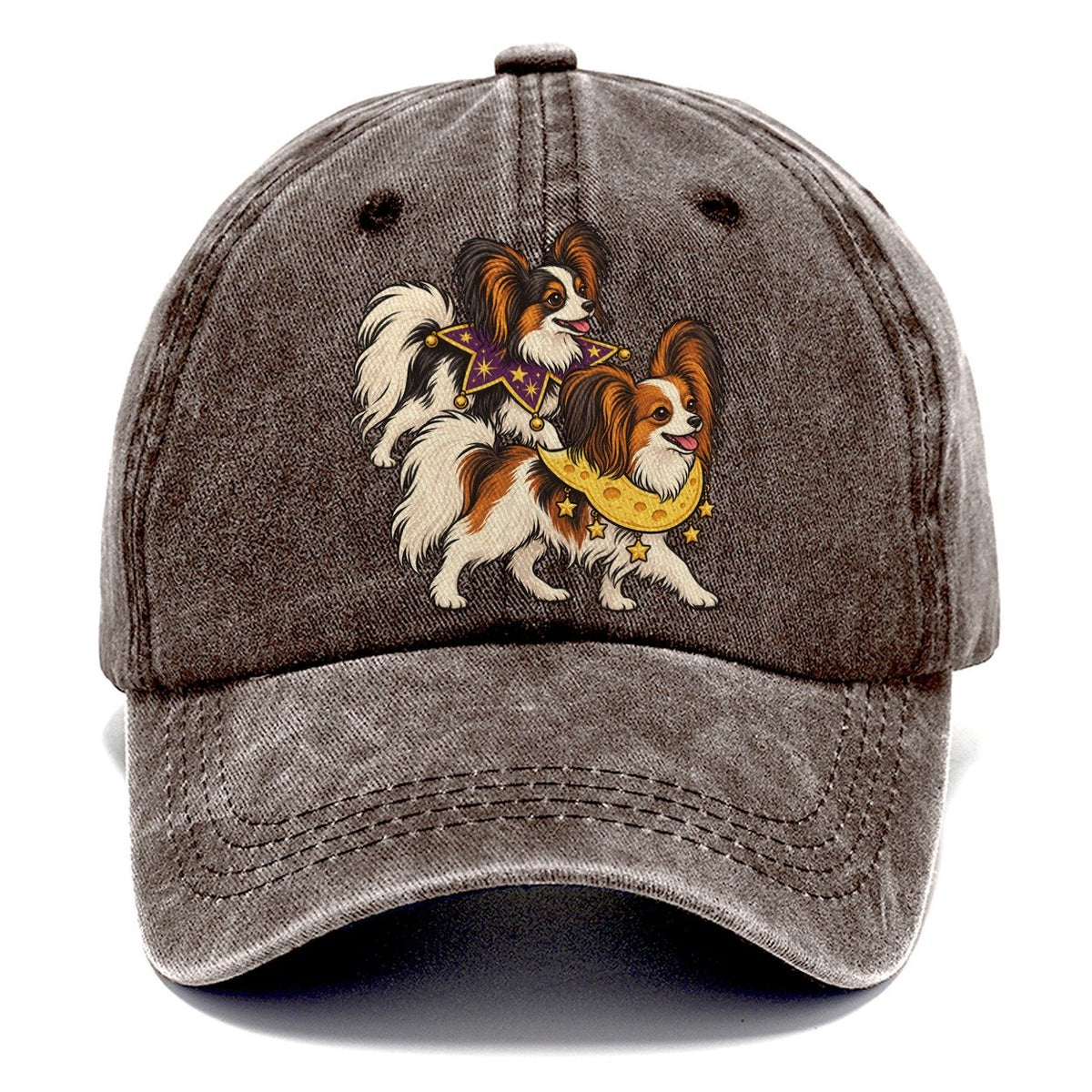 2 Papillons In Halloween Costumes Hdp 26 Parade Lineup Halloween Dog Parade Classic Cap – Brown