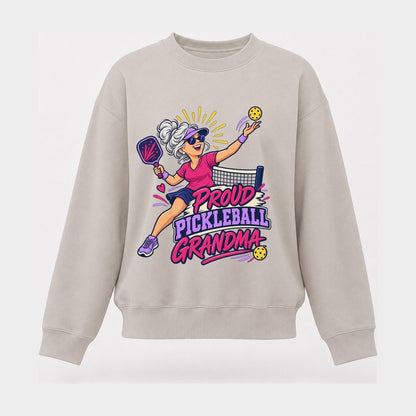Proud Pickleball Grandma Pickleball Life Women's Crewneck Sweatshirt – Beige