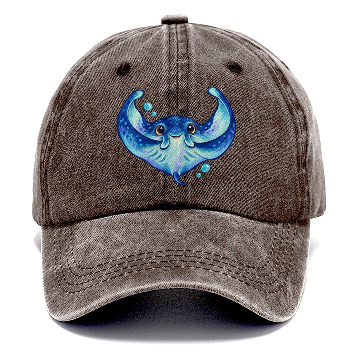 Manta Ray Wing Hug Sea Sprite Classic Cap – Brown