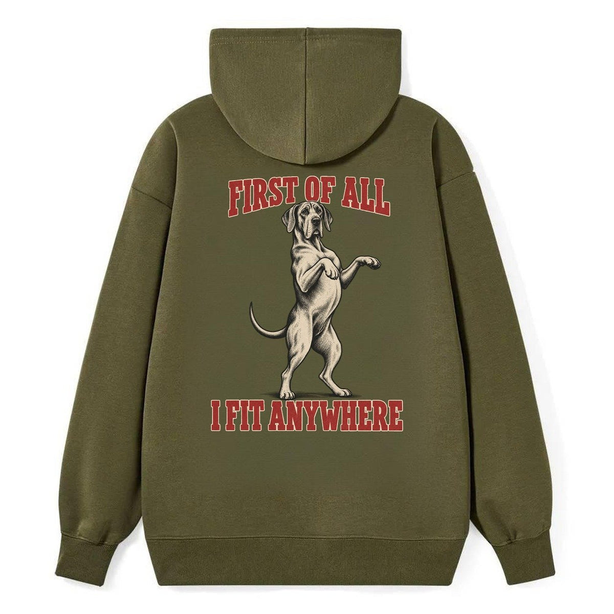 Great Dane Dog Declarations Classic Pullover Hoodie – Armygreen