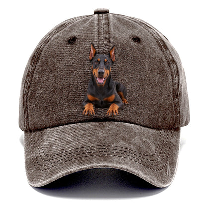 Doberman Pinscher Lying Down Top Breeds Classic Cap – Brown