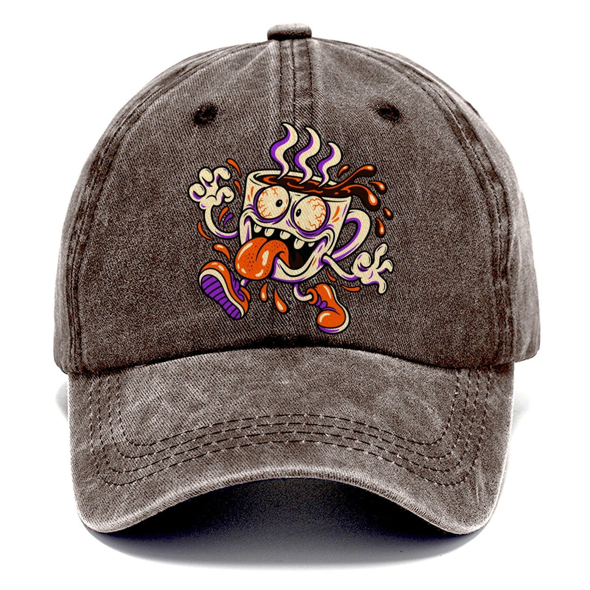 Monster Coffee Cup Crazy Styles Classic Cap – Brown