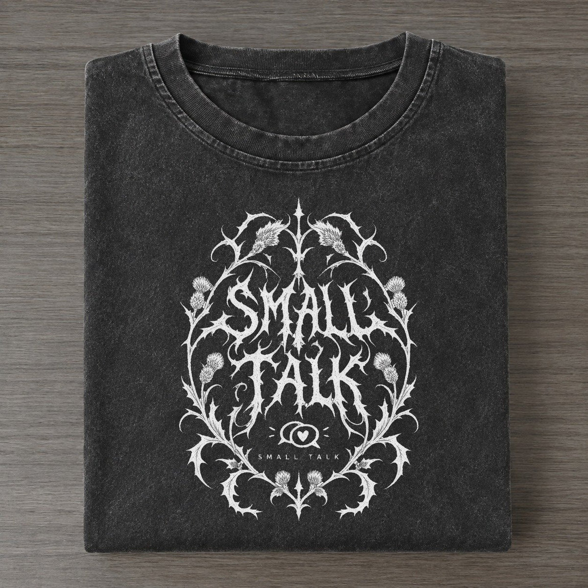 Small Talk Unreadable Feelings Vintage T-shirt – Black