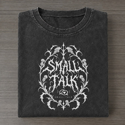 Small Talk Unreadable Feelings Vintage T-shirt – Black