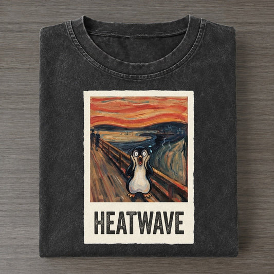 Penguin Scream Heatwave Scream Vintage T-shirt – Black