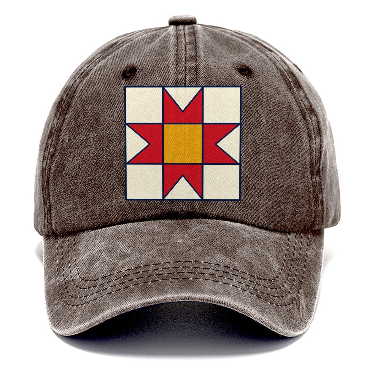 Star Block Study Sewing And Quilting Classic Cap – Brown