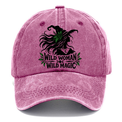 Wild Woman Wild Magic Slogan Witch Magic Classic Cap – Dusty Rose