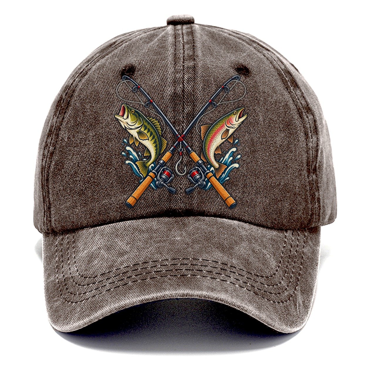 Crossed Rods Fishing Elegant Classic Cap – Brown