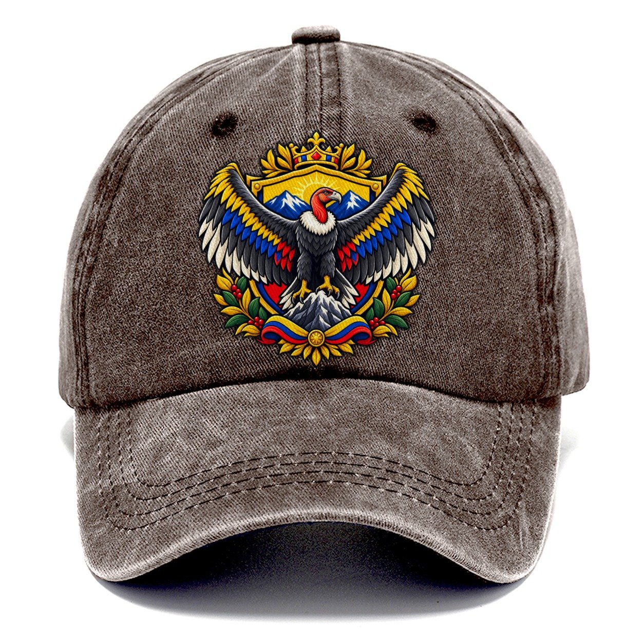 Colombia Heraldic Crest Country Logos Classic Cap – Brown