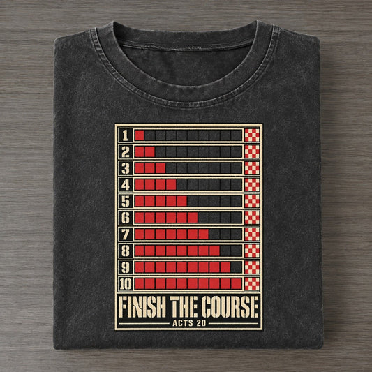 Finish The Course Pit Board Parables Vintage T-shirt – Black