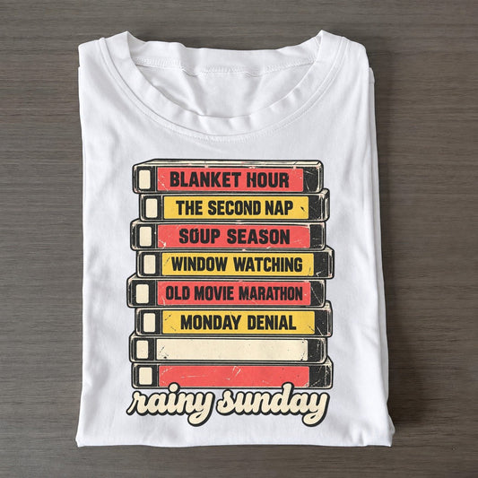 Rainy Sunday Rewind Shelf Classic T-shirt – White