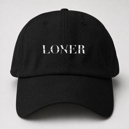 Lover Loner Split Feelings Baseball Cap – Black