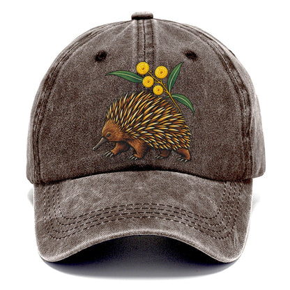 Short Beaked Echidna And Golden Wattle Australia Cultural Icons Classic Cap – Brown