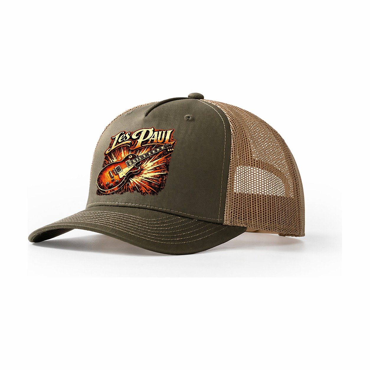 Classic Electric Guitar Trucker Hat – Olive Khaki