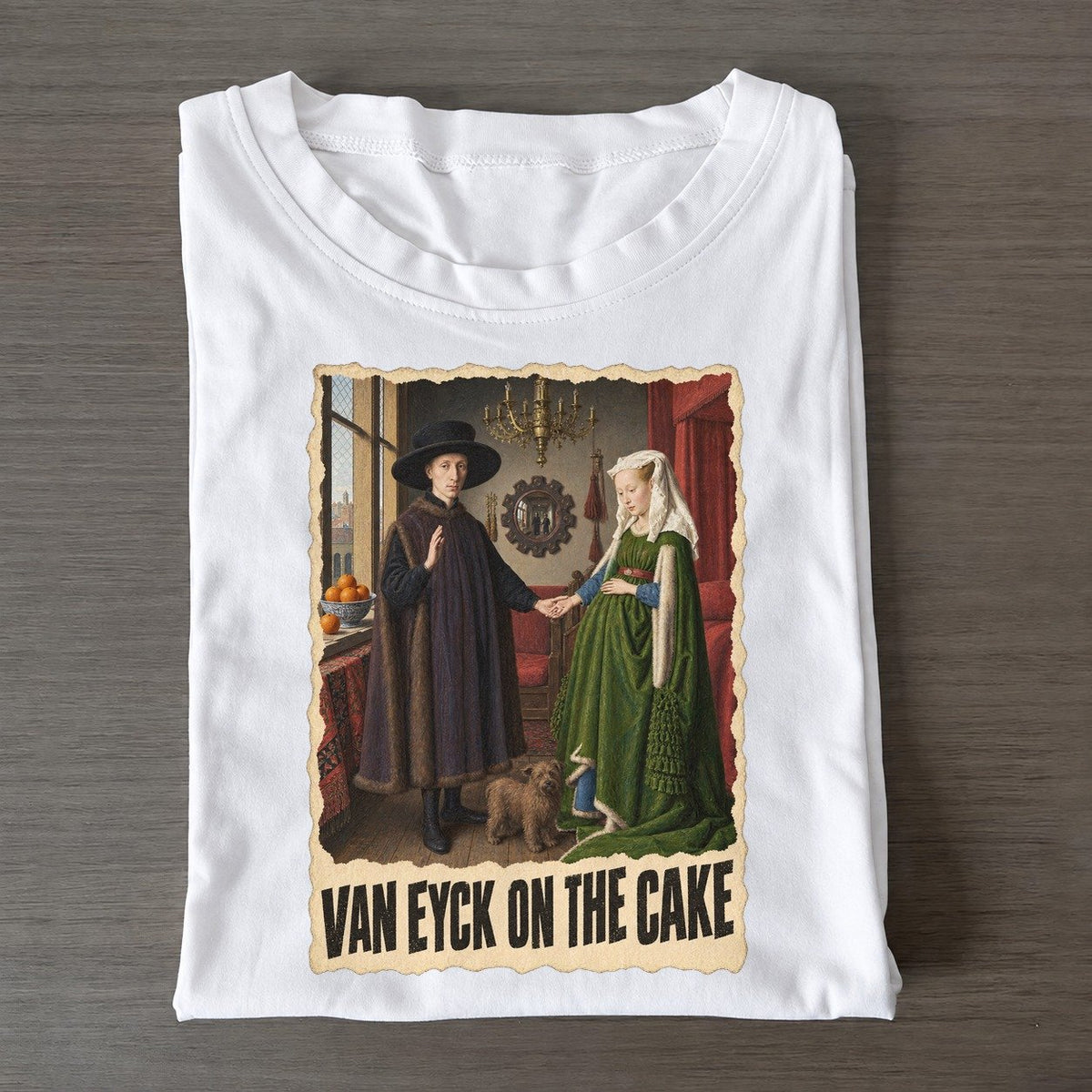 Van Eyck On The Cake Mirror Interior Art Pun Classic T-shirt – White