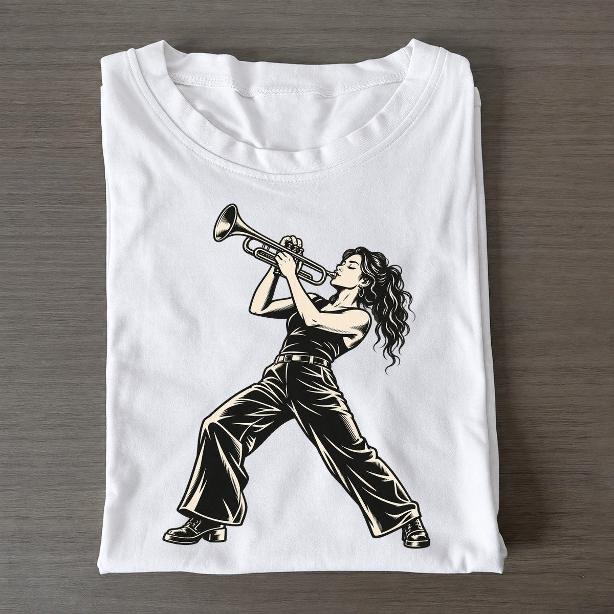 Trumpeter High Note Lean Global Music Ink Figures Classic T-shirt – White