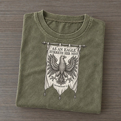 As An Eagle Stirreth Her Nest Beast And Banner Vintage T-shirt – Army Green