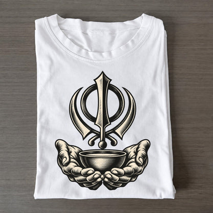 Sikh Seva Open Hands World Faiths Ink Figures Classic T-shirt – White