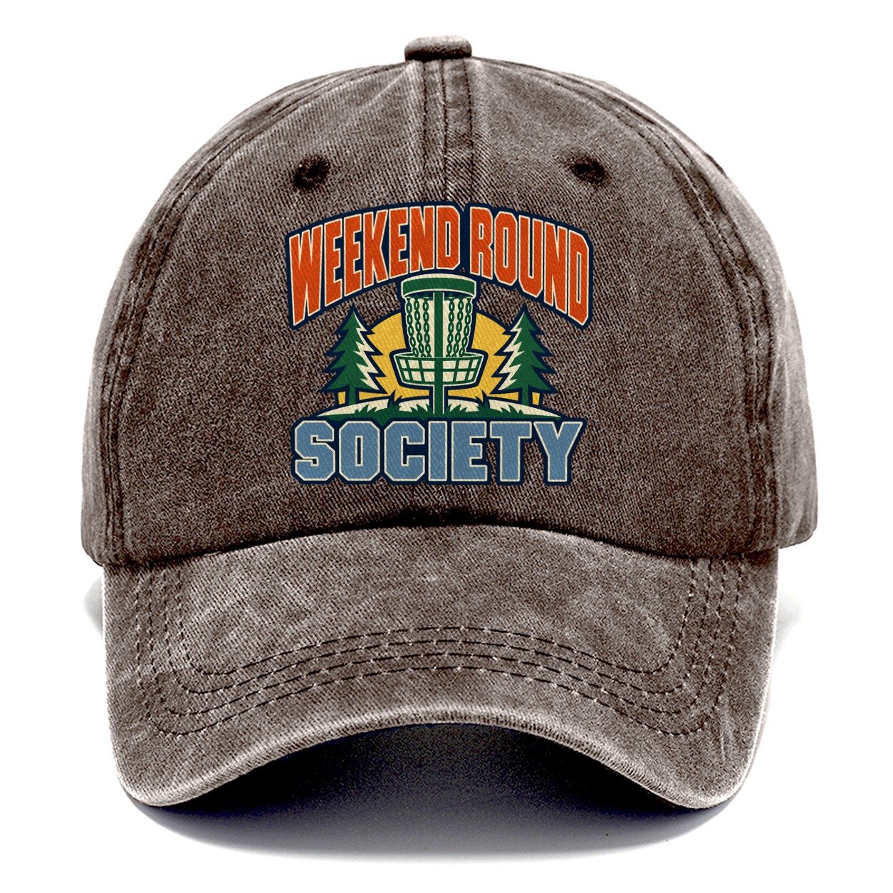 Weekend Round Society Disc Golf Classic Cap – Brown
