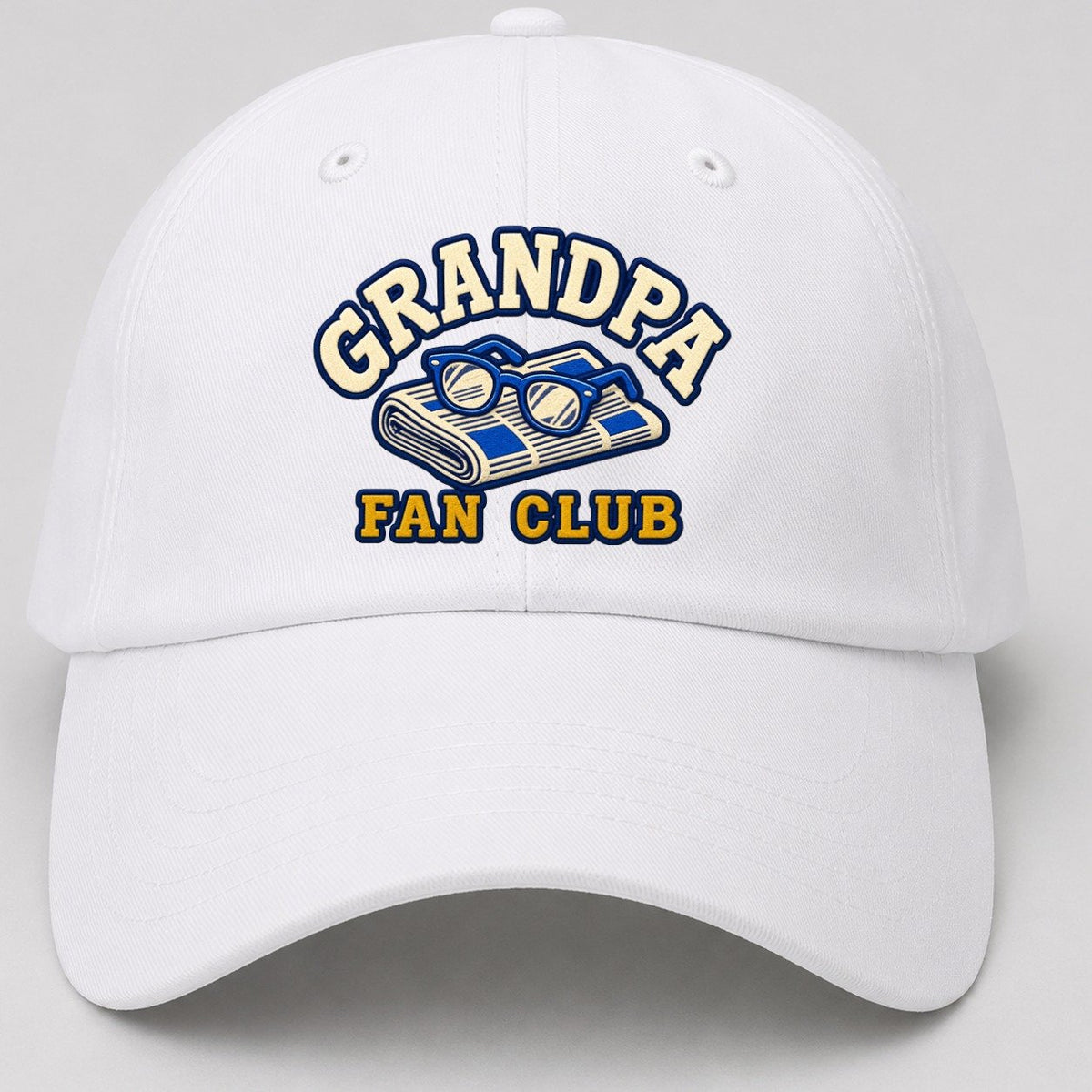 Grandpa Fan Club Baseball Cap – White