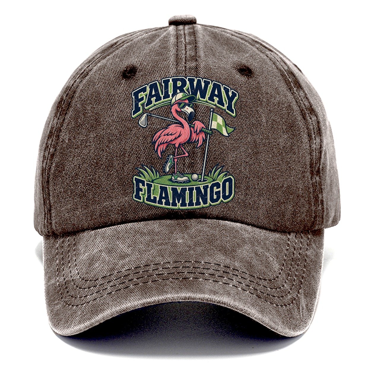 Fairway Flamingo Golf Life Classic Cap – Brown