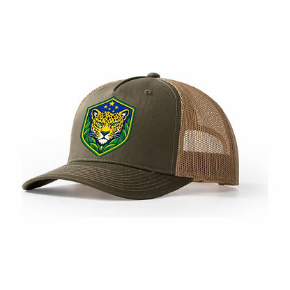 Brazil Minimal Emblem Country Logos Trucker Hat – Olive Khaki