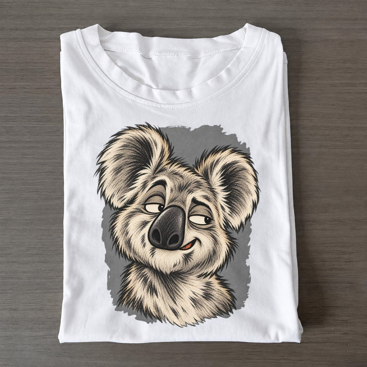 Koala Expressive Portrait Wild Grin Gallery Classic T-shirt – White