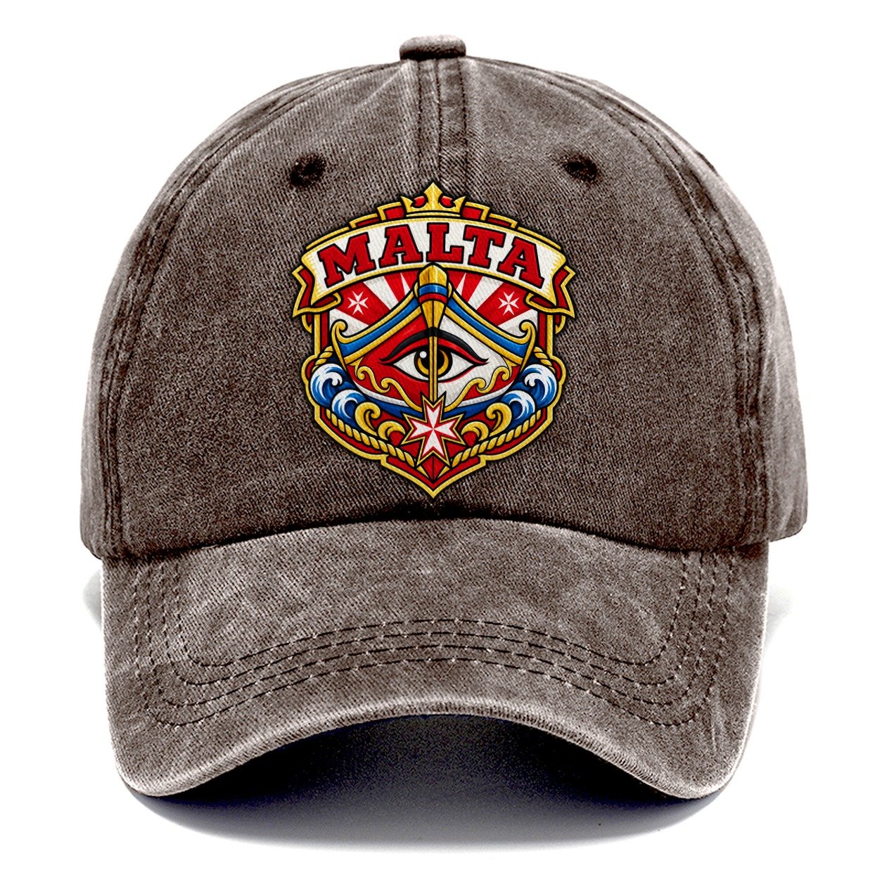 Malta Retro Badge Country Logos Classic Cap – Brown